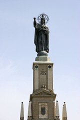Obraz premium Cristo REI on the Santuari de Sant Salvador, Mallorca, Balearic Islands, Spain, Europe