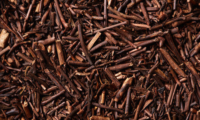 kukicha tea macro detail texture