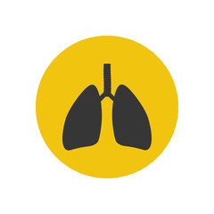 Lungs silhouette vector