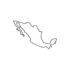 Fototapeta na wymiar Mexico map silhouette