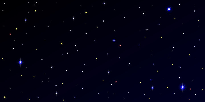 Panoramic view of night starry sky. 2