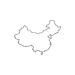 Republic of China map silhouette