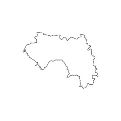 Republic of Guinea map silhouette