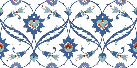Traditional Arabic  ornament seamless. Floral Ornamental seamless pattern for your design. Iznik .Vector.  Background