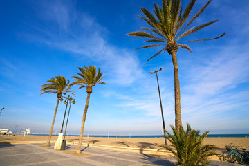 Valencia La Malvarrosa beach arenas Spain