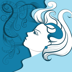 Girl with lace ornate