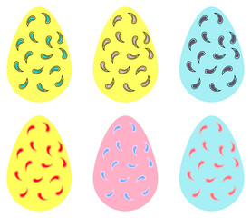 set of vector eggs with paisley ornament