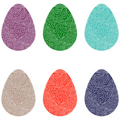 vector set of colorful eggs