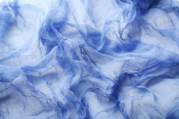 Obraz premium Blue gauze fabric background