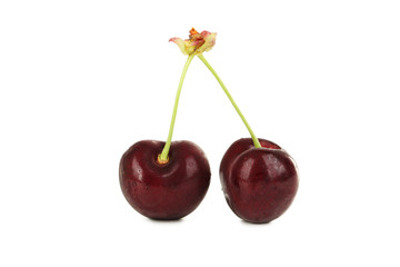 Sweet cherry isolated on a white background