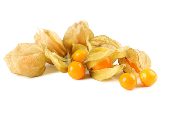 Ripe physalis isolated on a white background