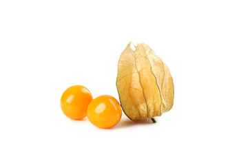 Ripe physalis isolated on a white background