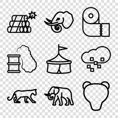 Set of 9 big outline icons