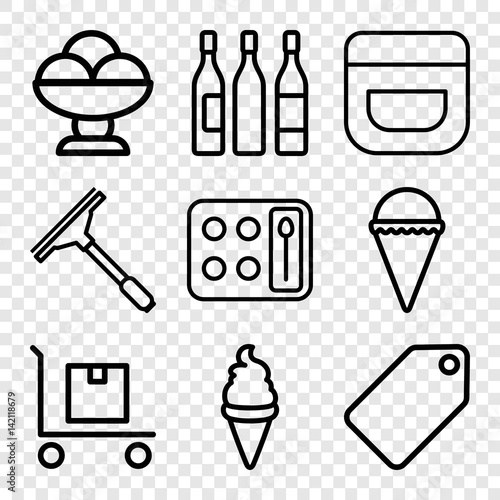 "Set of 9 product outline icons" Stockfotos und lizenzfreie Vektoren auf Bild