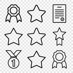 Set of 9 best outline icons