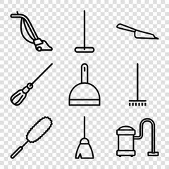 Set of 9 dust outline icons