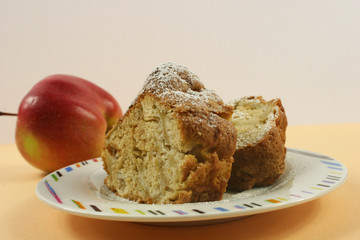 Нomemade Apple Pie. Apple and Slice of delicious fresh baked homemade Apple Pie