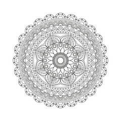 Flower Mandala. Vintage decorative elements. Oriental pattern, vector illustration. Islam, Arabic, Indian, moroccan,spain, turkish, pakistan, chinese, mystic, ottoman motifs. Coloring book page