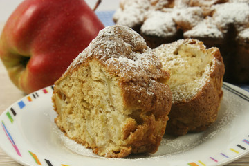 Нomemade Apple Pie. Apple and Slice of delicious fresh baked homemade Apple Pie
