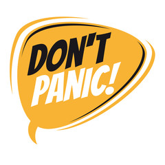 don't panic retro speech balloon