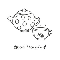 Hand drawn tea icon set