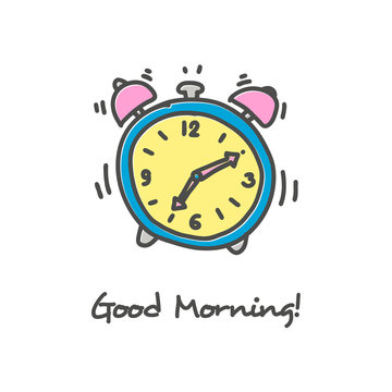 Hand drawn alarm clock icon