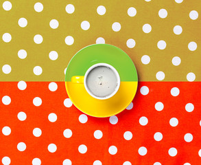 photo of cup of coffee on the wonderful colorful background in pop art style