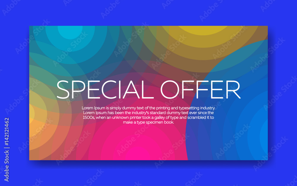 Poster trend lines and circles wallpaper in a modern material design style. vector background with paper ca