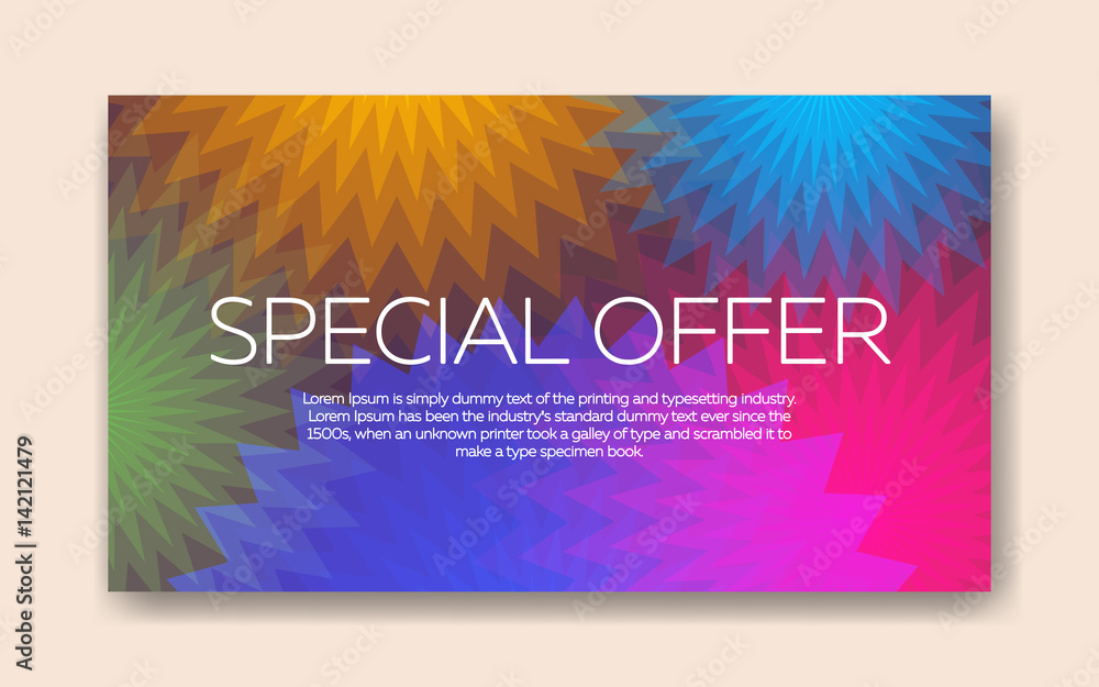 Poster trend lines wallpaper in a modern material design style. vector background with paper card and abstr