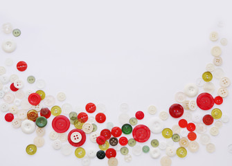 Background of multi-colored buttons. Abstract background. Pattern of buttons on a white background.