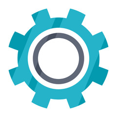 Gear icon, vector illustration in flat style