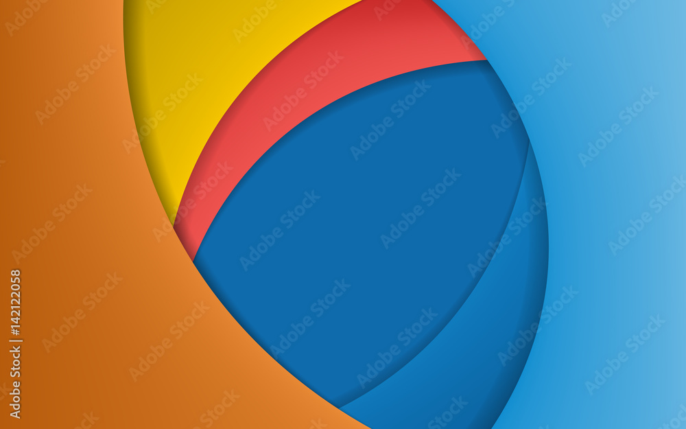 Poster сolorful horizontal banner in a modern material design style. curved color lines. abstract backgroun