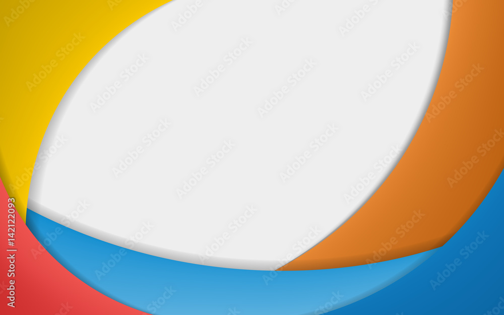 Poster curved color lines. сolorful horizontal banner in a modern material design style. abstract backgroun