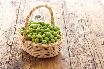 Bunch of biologic delicious green peas