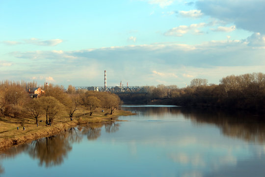 Река Сосна в черте города Елец
