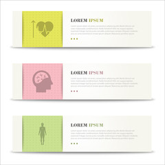 Set of medical banners or website headers. medical banner with icons