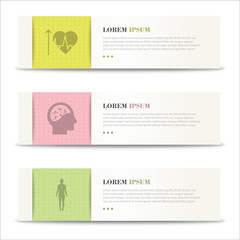 Set of medical banners or website headers. medical banner with icons