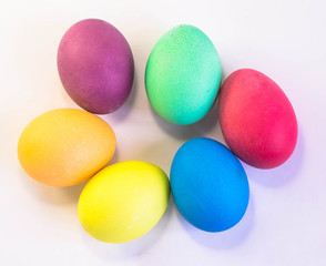 Colorful easter eggs isolated on a white background