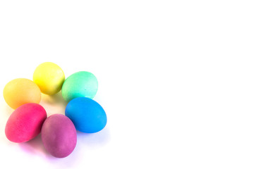Fototapeta na wymiar Colorful easter eggs on a white background
