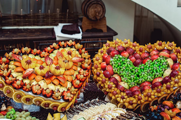 heart-shaped frame made of fruit