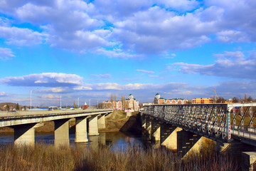 Мосты через реку сосна в городе Елец