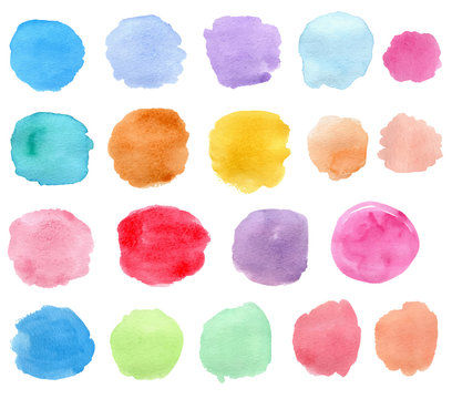 Bright vector watercolor blots