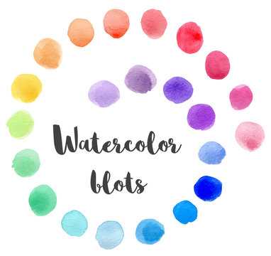 Set of vector watercolor blots