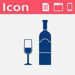 icon of wine glass with bottle