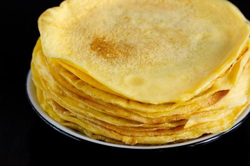 Homemade pancakes made from tapioca flour, eggs and coconut milk. Appropriate dessert for healthy diet.