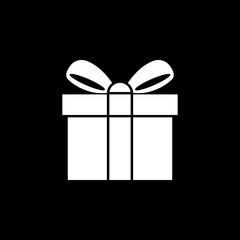 Gift Icon Isolated on black Background