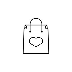 Shopping bag with heart icon