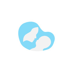 Mother holding a baby silhouette