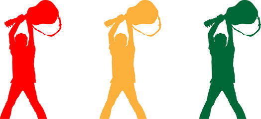 Live music vector illustration - guitarist isolated on a white background