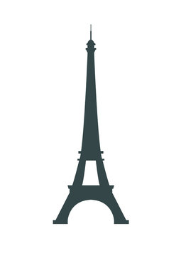 Paris France Eiffel tower vector icon isolated on white background